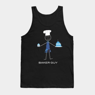 Funny Mens Baker Illustration Tank Top